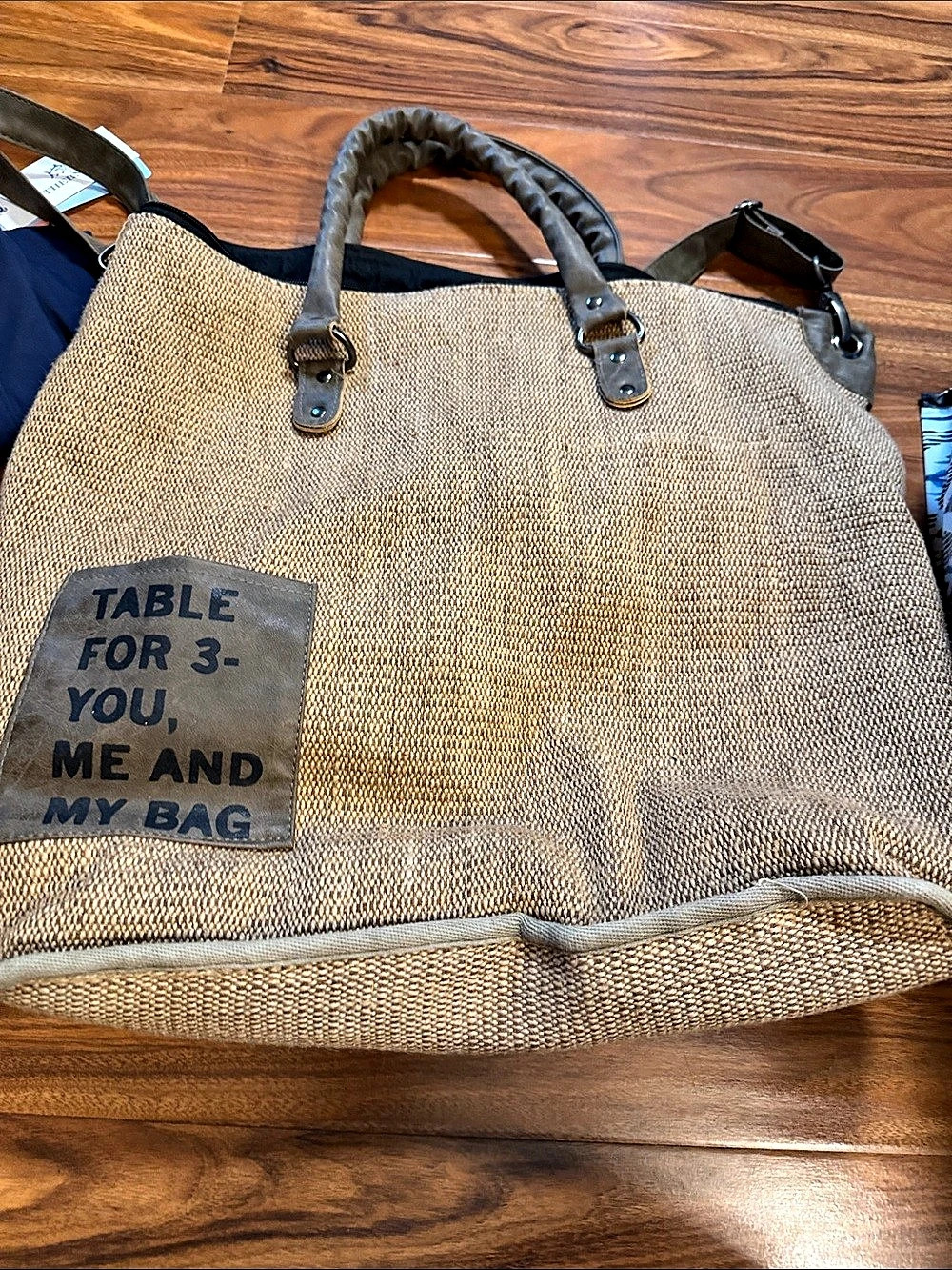 Crosstree Lane Brown Canvas Tote Bag